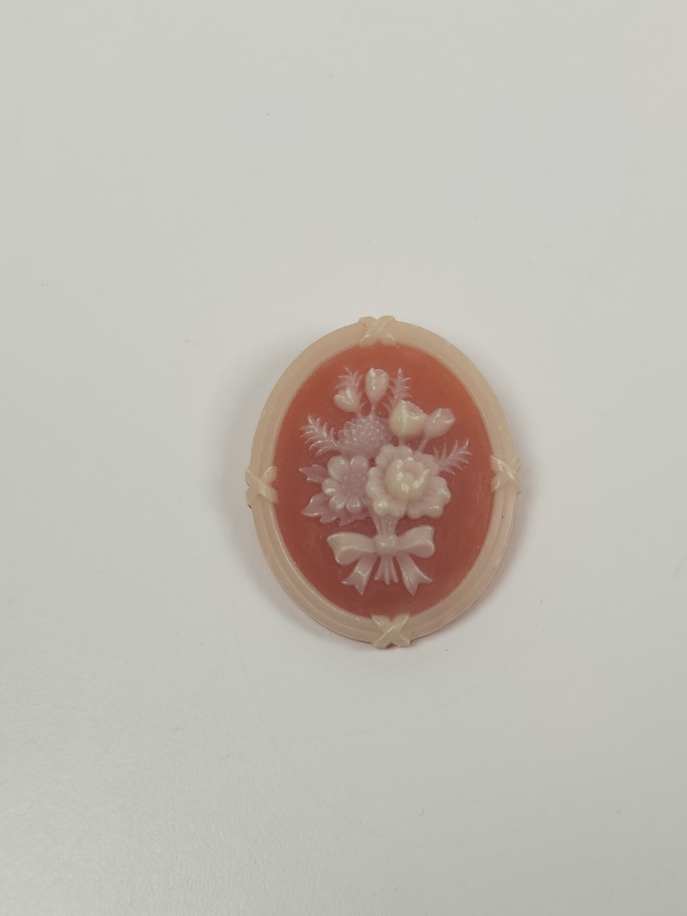 Vintage Avon Flower Boutique Cameo Silhouette Brooch, Pink & Cream | Jewelry
